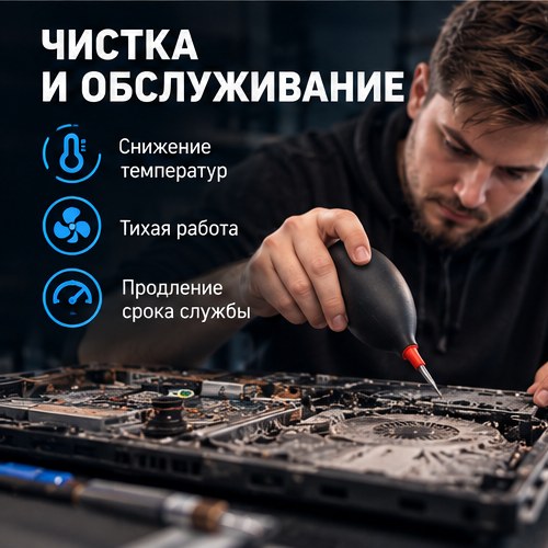 Чистка и обслуживание ноутбука: снижение температуры, тихая работа